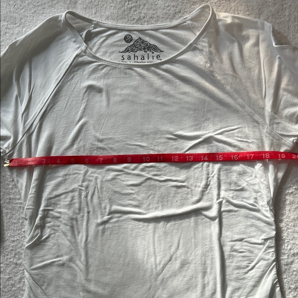Sahalie Classic White 3/4 Sleeve Tee, L - Picture 6 of 9